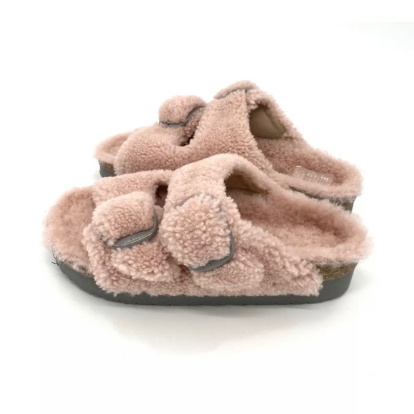 Birkenstock Papillio Big Buckle Teddy Sandals Crystal Rose - Picture 2 of 3